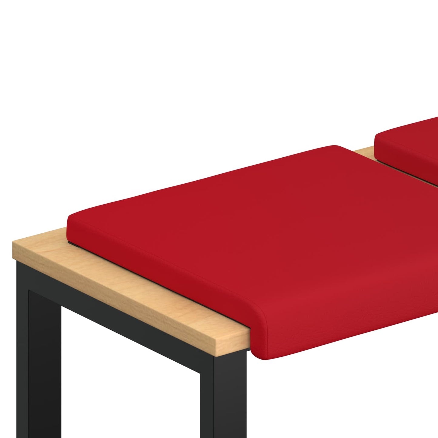 Bench Cushion 4 pcs Faux Leather Red Depth 35 cm