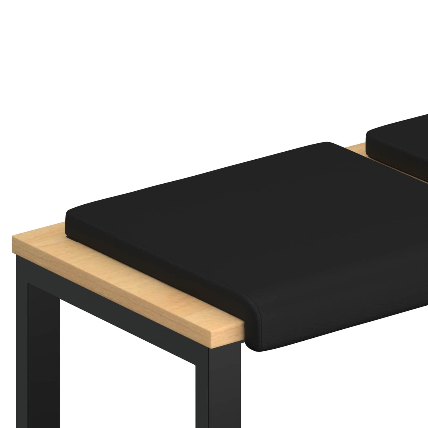 Bench Cushion 4 pcs Faux Leather Black Depth 35 cm
