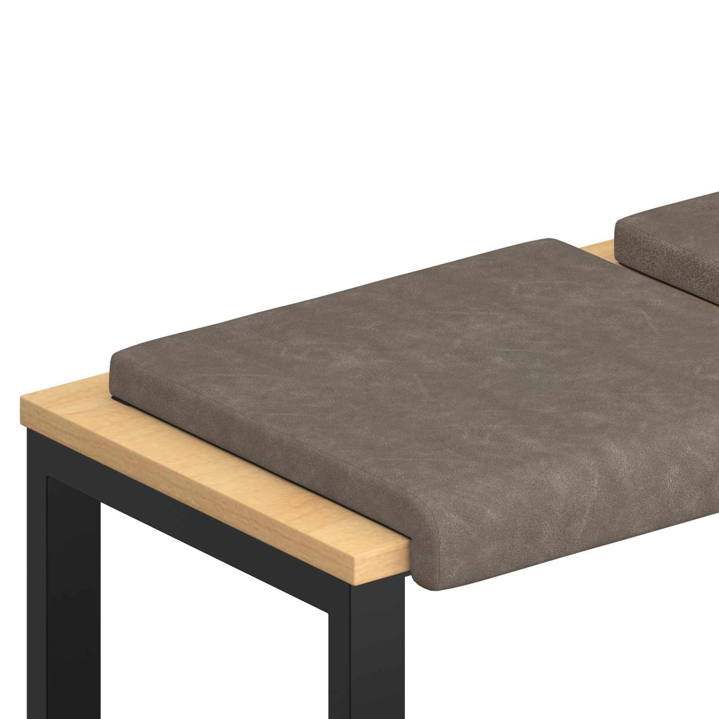 Bench Cushion 4 pcs Faux Leather Grey Depth 35 cm