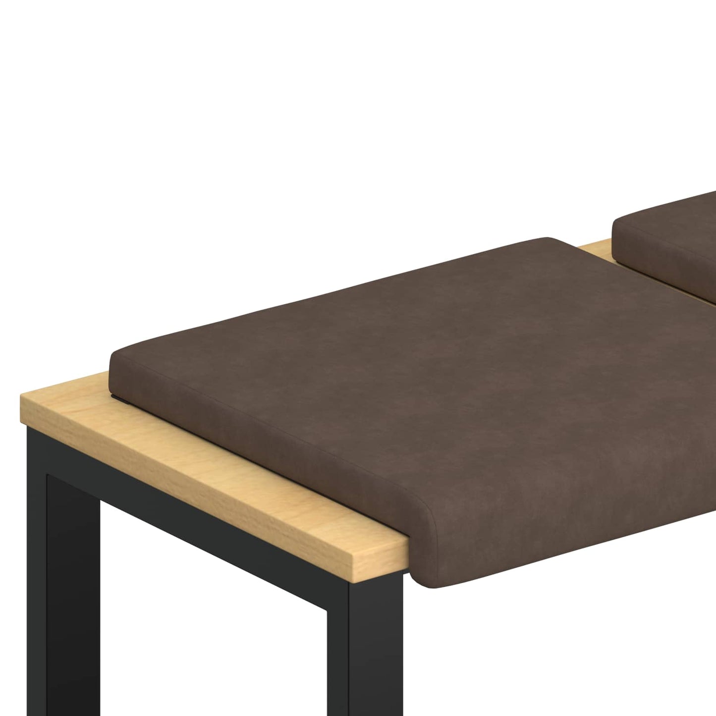 Bench Cushion 4 pcs Microfiber Brown Depth 35 cm