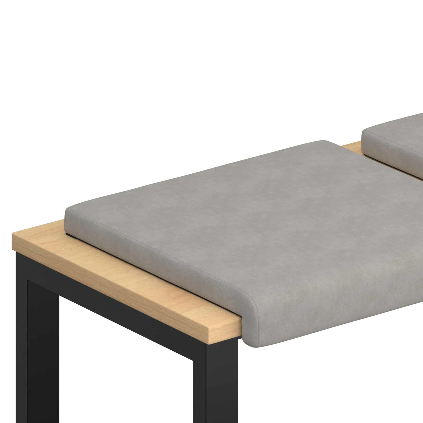 Bench Cushion 4 pcs Microfiber Light Grey Depth 35 cm