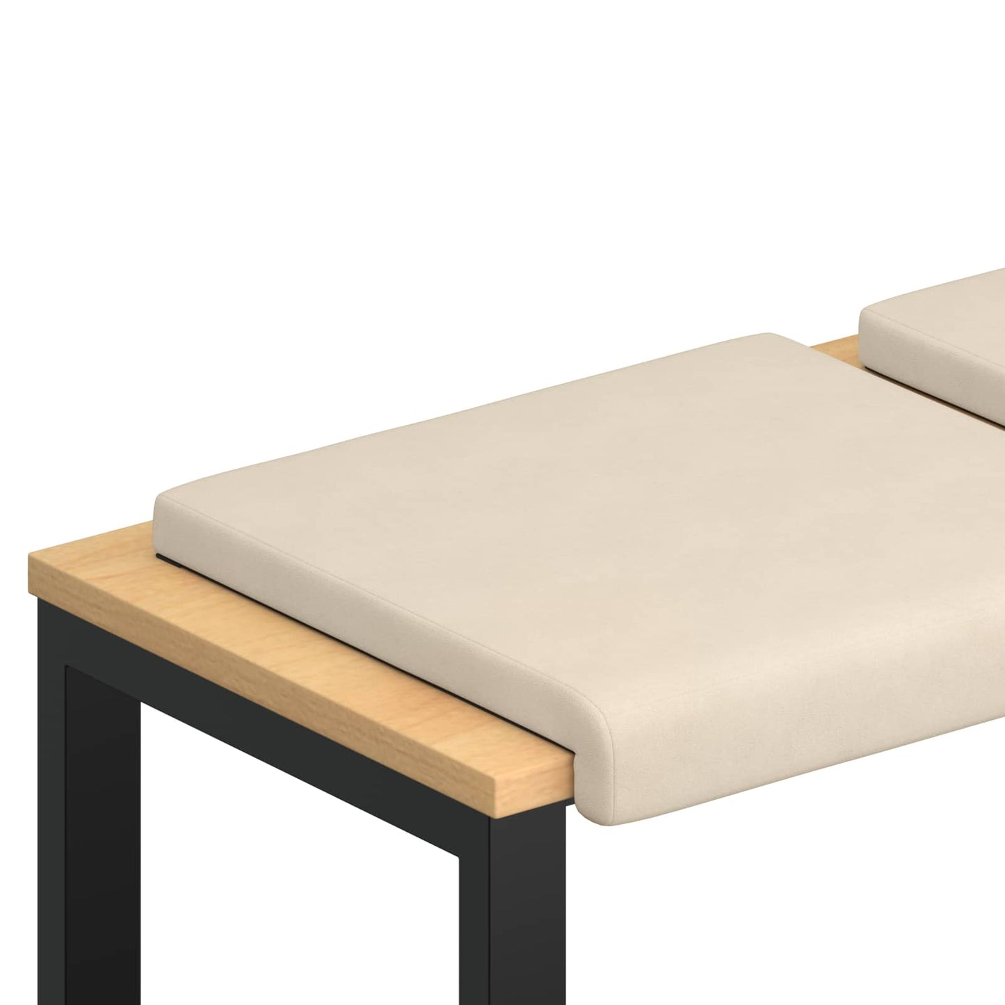 Bench Cushion 4 pcs Microfiber Beige Depth 35 cm