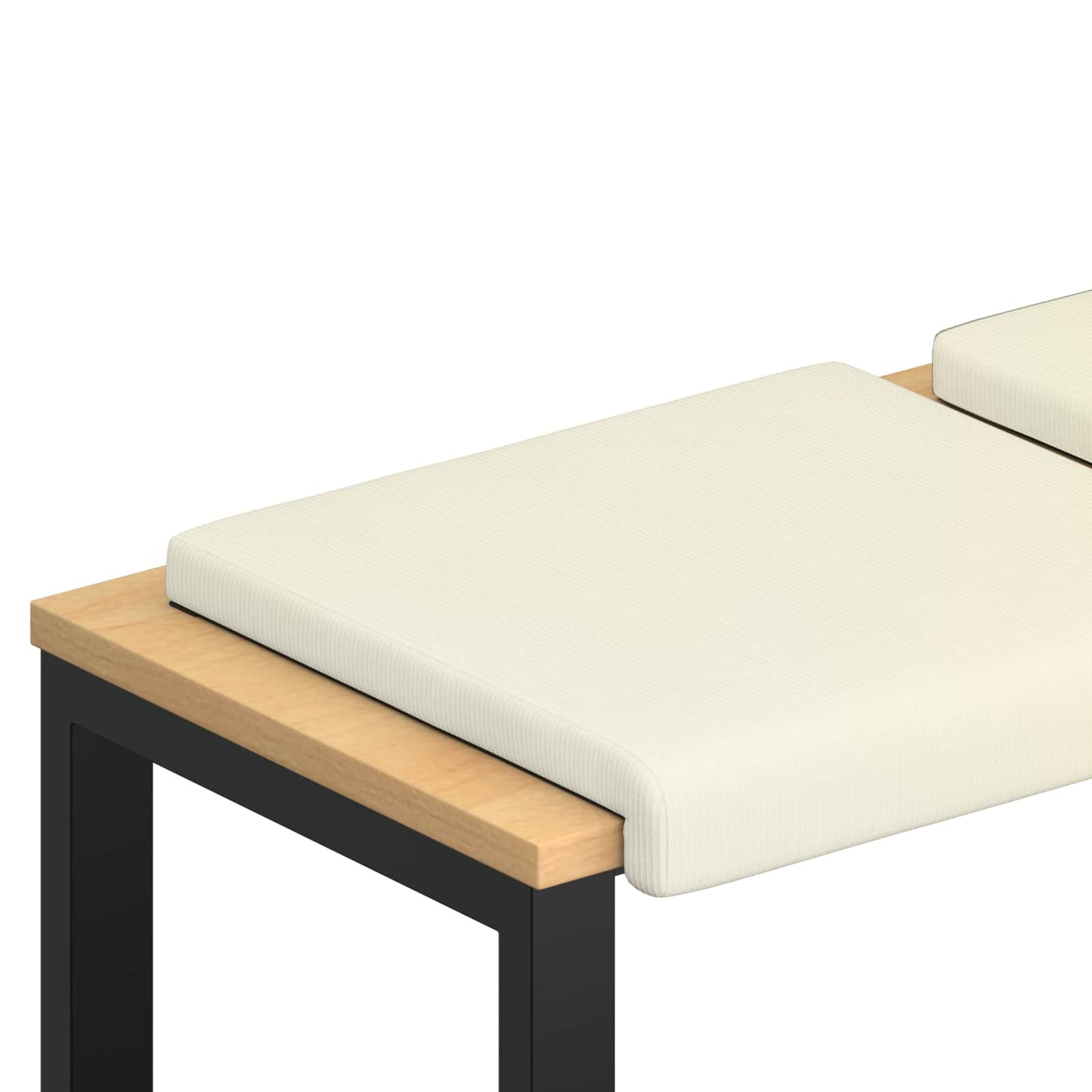 Bench Cushion 4 pcs Corduroy Cream Depth 35 cm