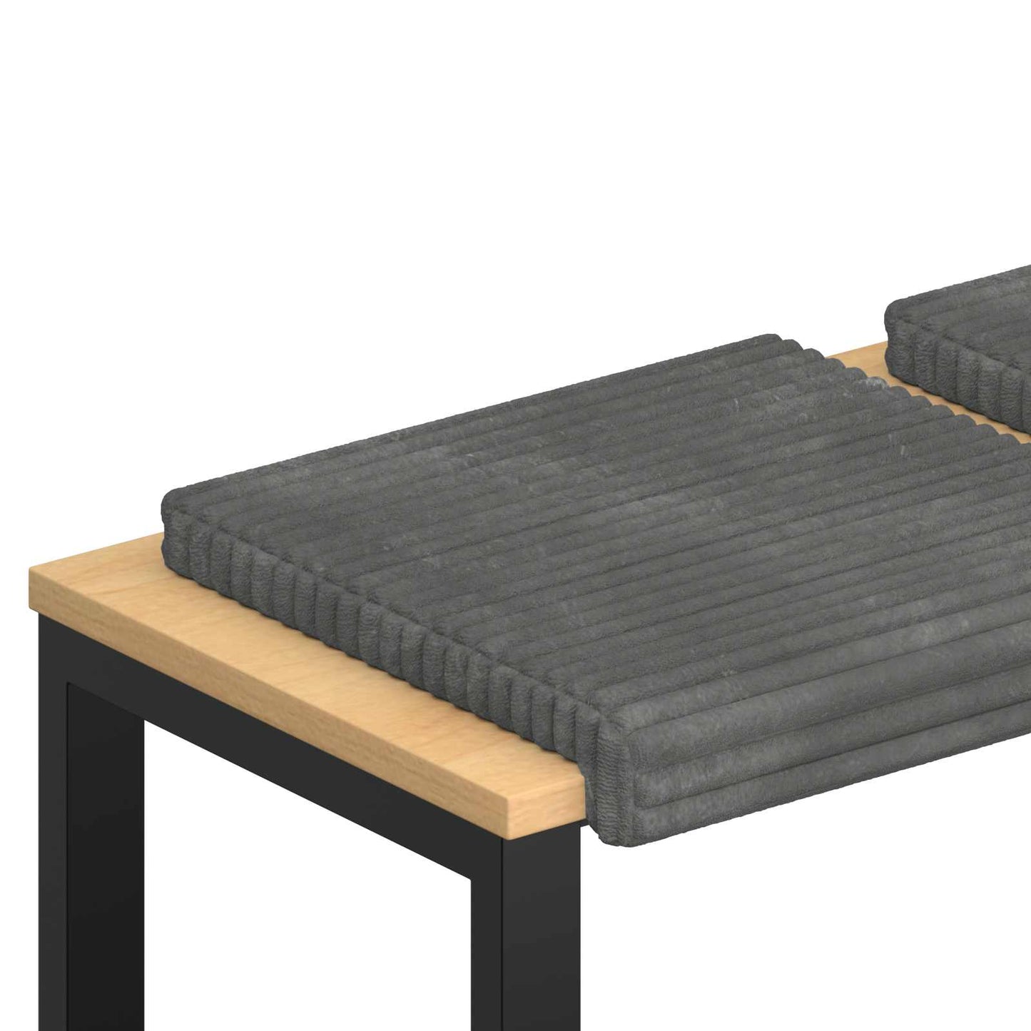 Bench Cushion 4 pcs Plush Corduroy Light Grey Depth 35 cm