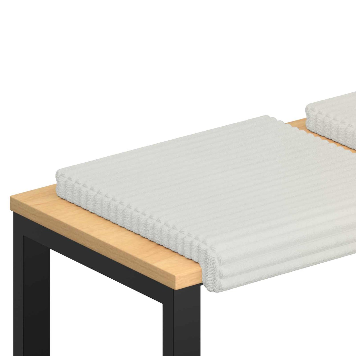 Bench Cushion 4 pcs Plush Corduroy Cream Depth 35 cm