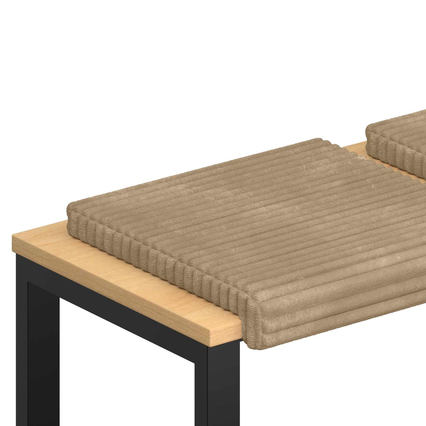 Bench Cushion 4 pcs Plush Corduroy Taupe Depth 35 cm