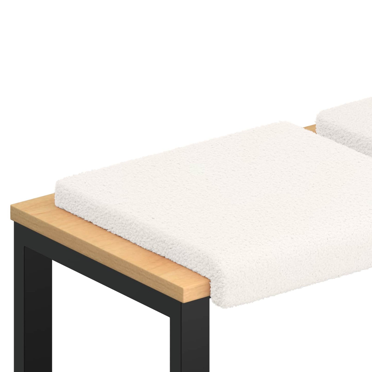 Bench Cushion 4 pcs Sherpa Fabric Cream Depth 35 cm