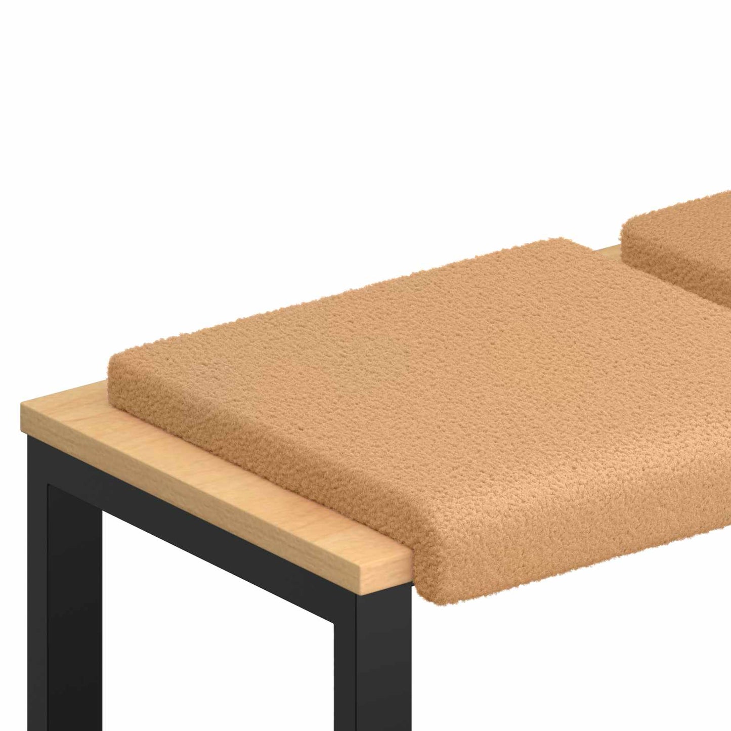 Bench Cushion 4 pcs Sherpa Fabric Beige Depth 35 cm