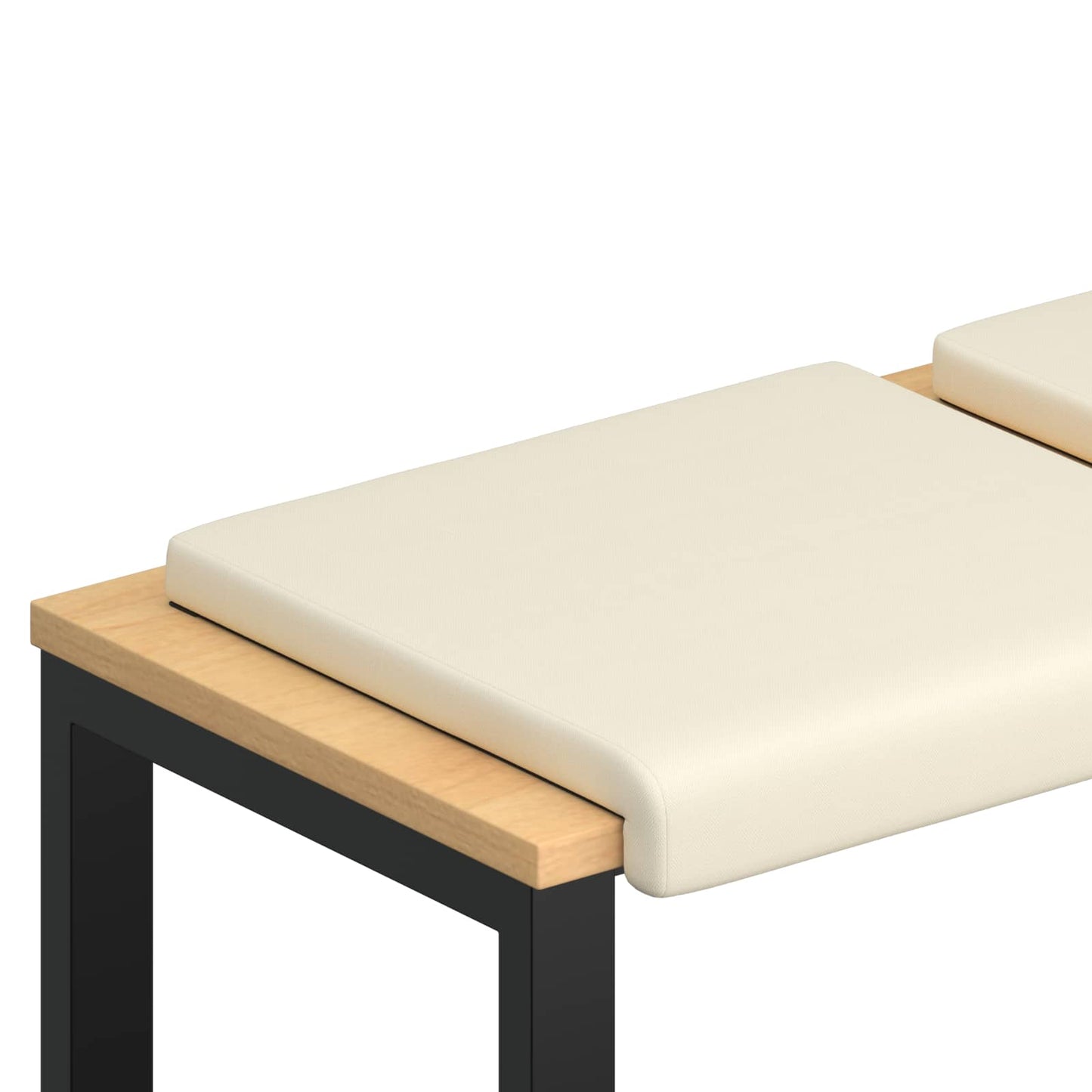 Bench Cushion 4 pcs Textured Velvet Cream Depth 35 cm