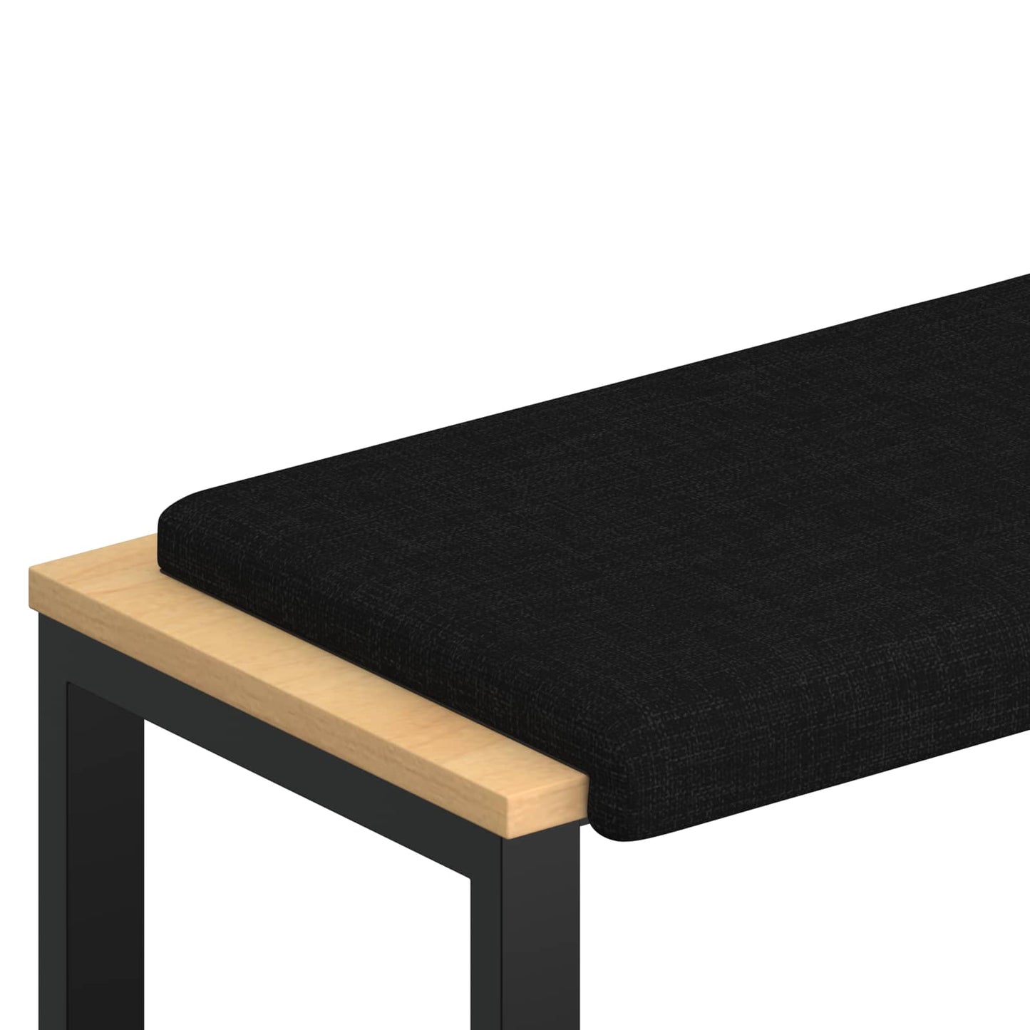 Bench Cushion Fabric Black Depth 35 cm
