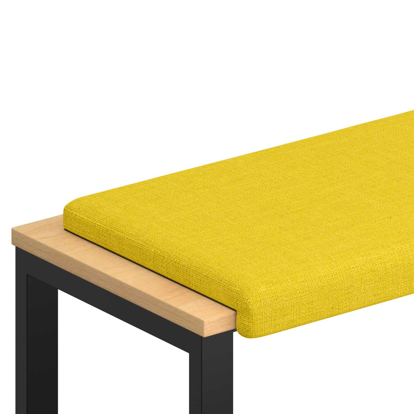 Bench Cushion Fabric Light Yellow Depth 35 cm