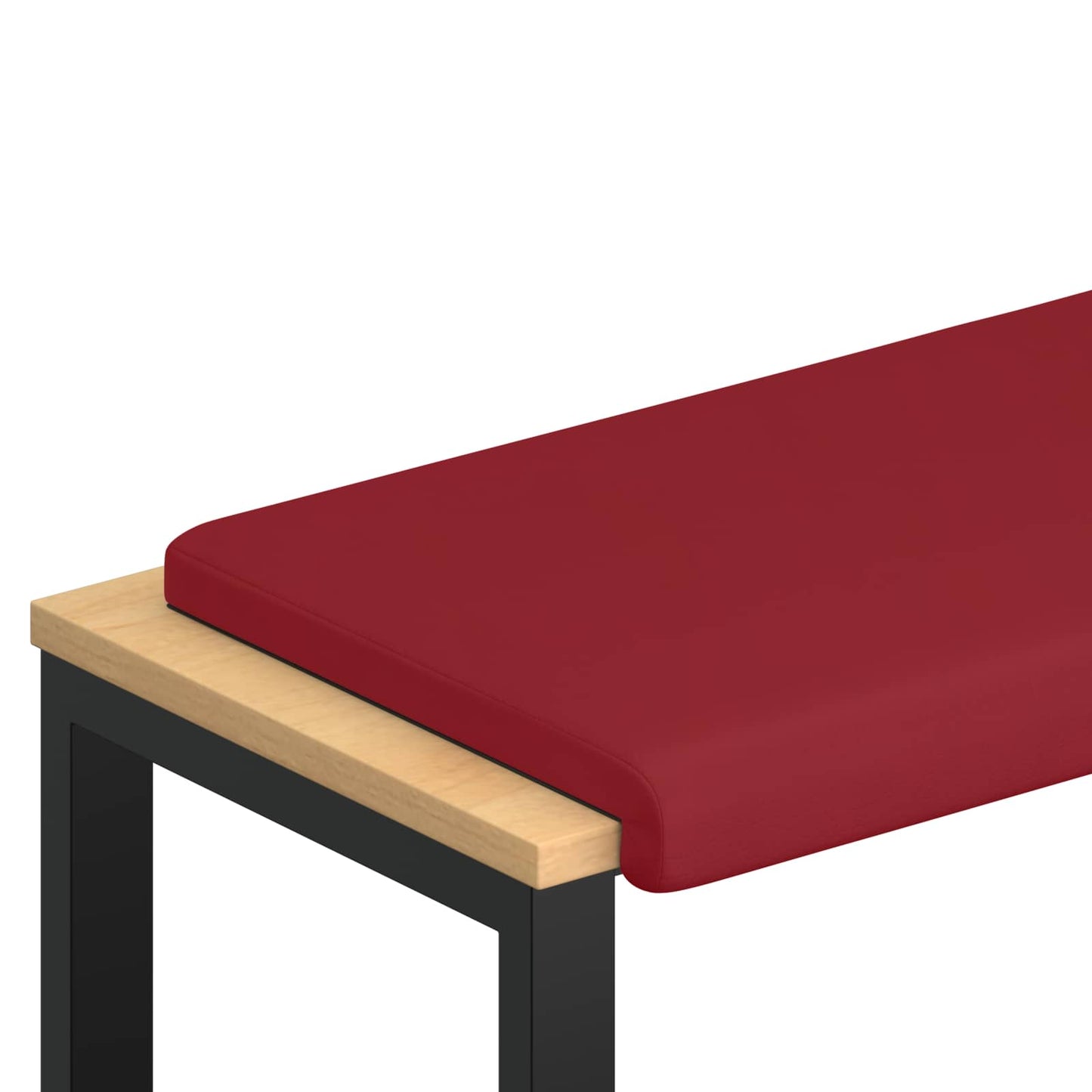 Bench Cushion Faux Leather Wine Red Depth 35 cm