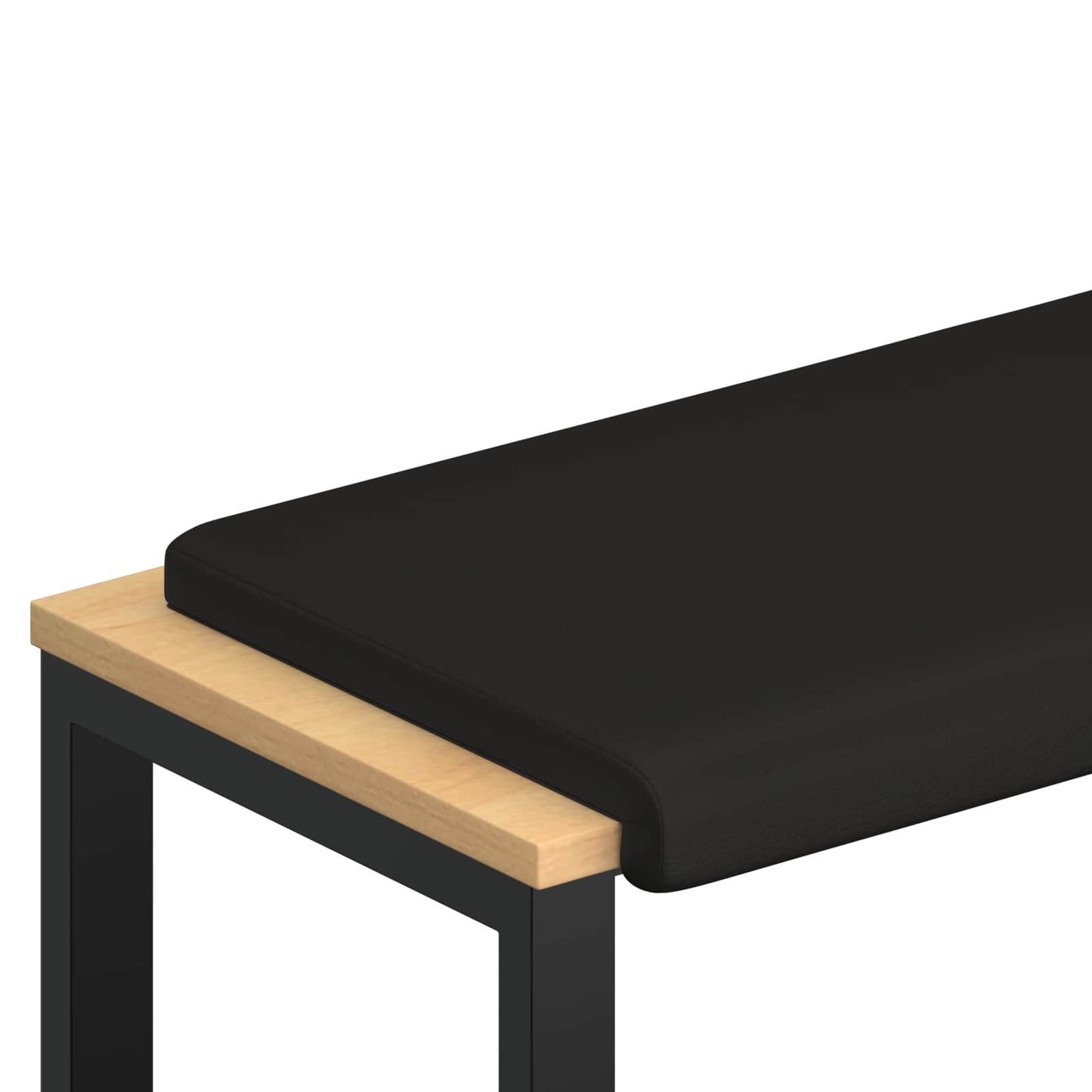 Bench Cushion Faux Leather Black Depth 35 cm