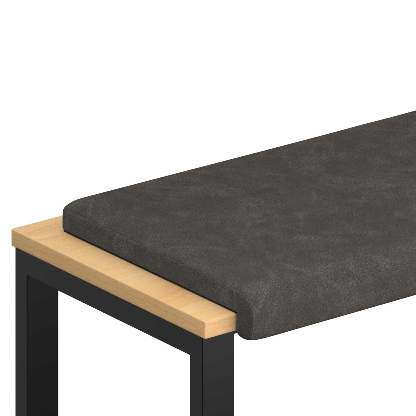 Bench Cushion Faux Leather Black Depth 35 cm
