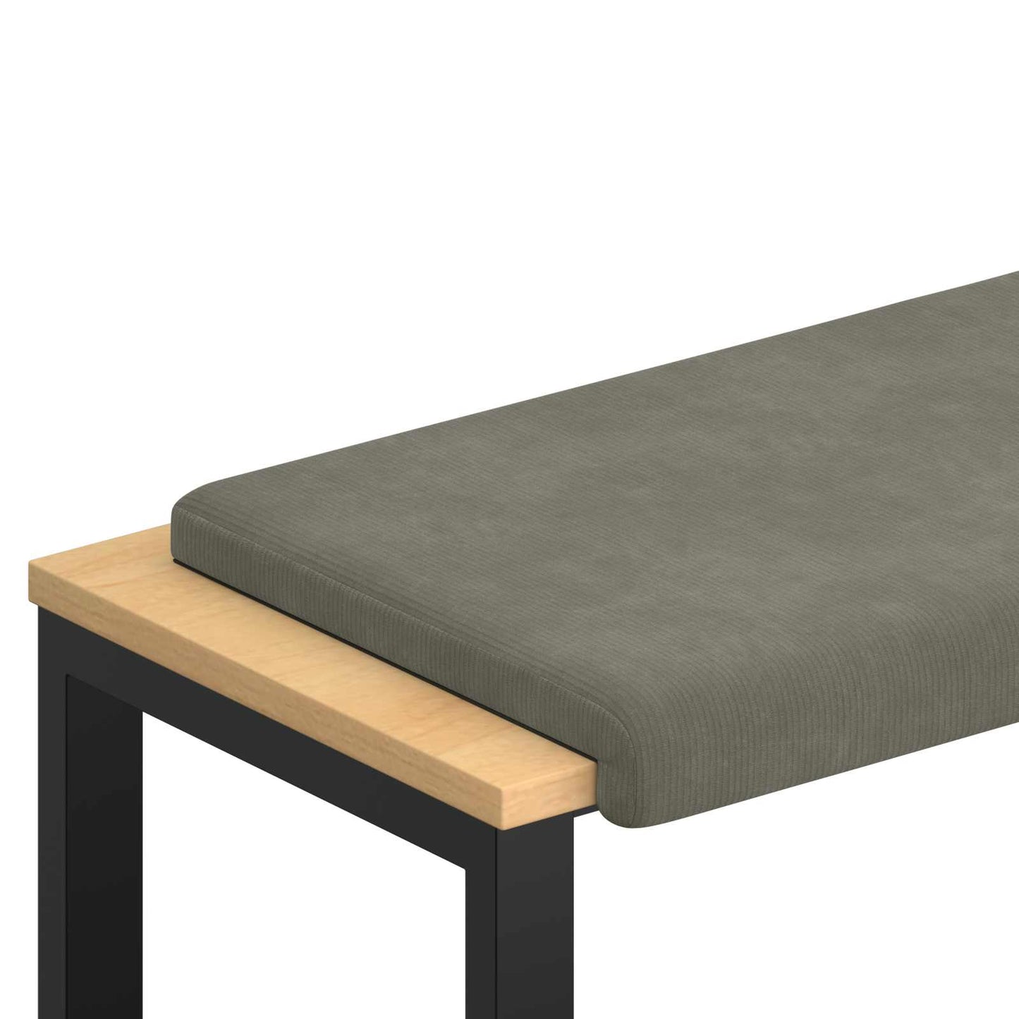 Bench Cushion Corduroy Light Grey Depth 35 cm