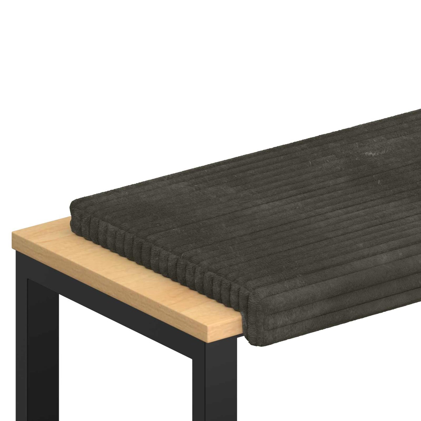 Bench Cushion Plush Corduroy Anthracite Depth 35 cm
