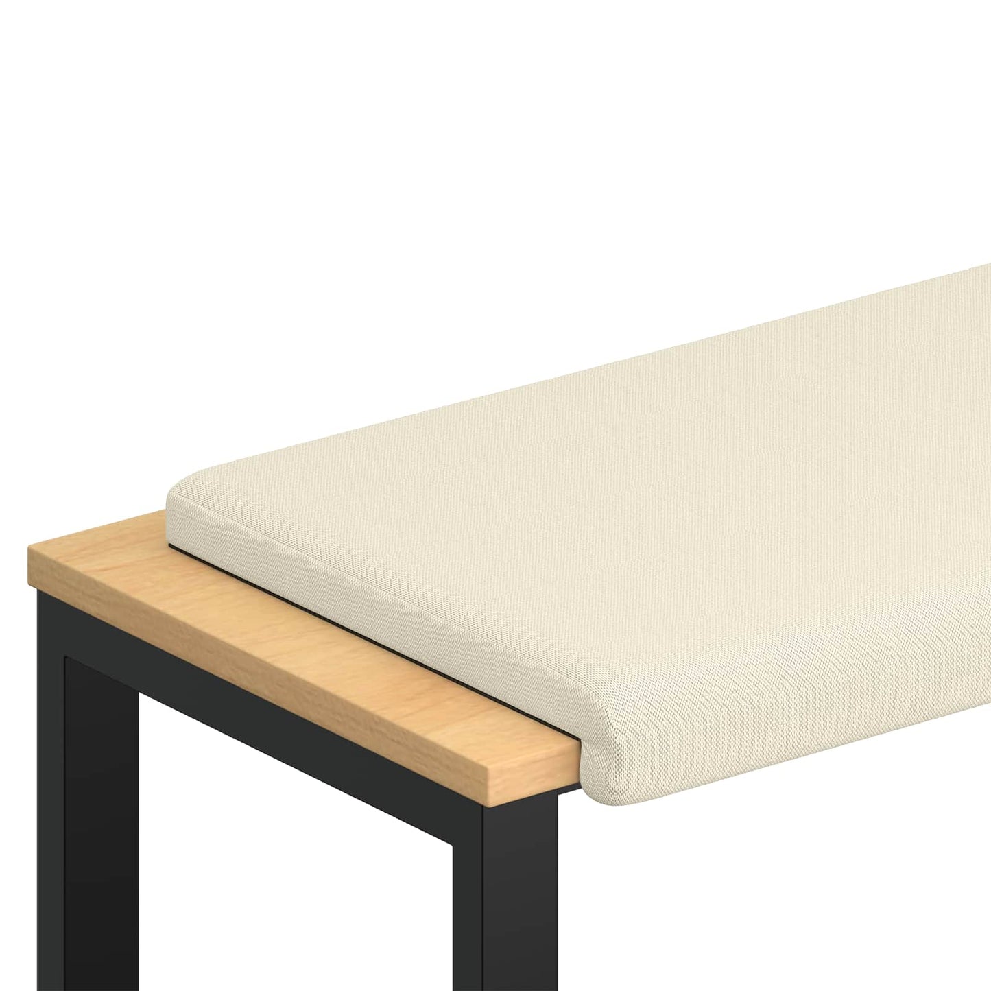 Bench Cushion Textured Velvet Cream Depth 35 cm