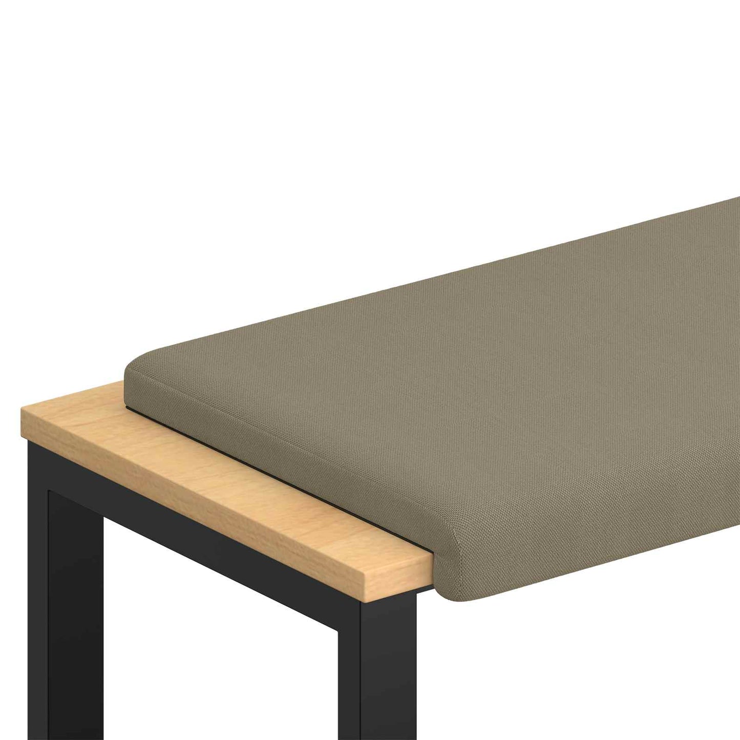 Bench Cushion Textured Velvet Khaki Depth 35 cm