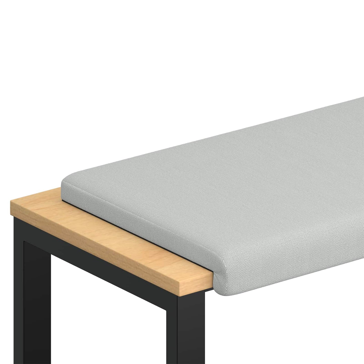 Bench Cushion Textured Velvet Light Grey Depth 35 cm