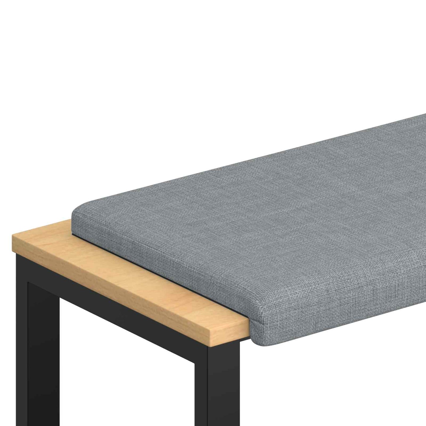 Bench Cushion Fabric Light Grey Depth 35 cm