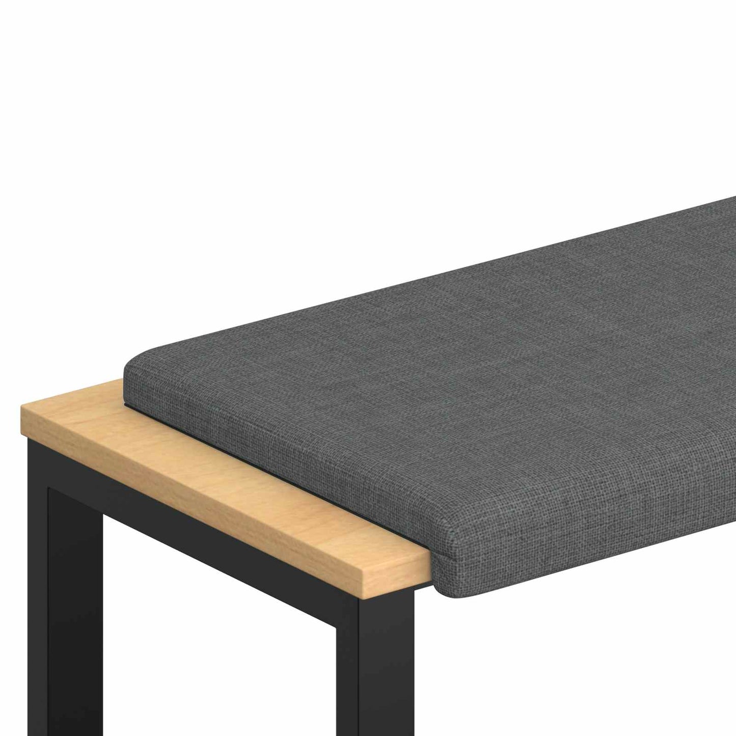Bench Cushion Fabric Dark Grey Depth 35 cm