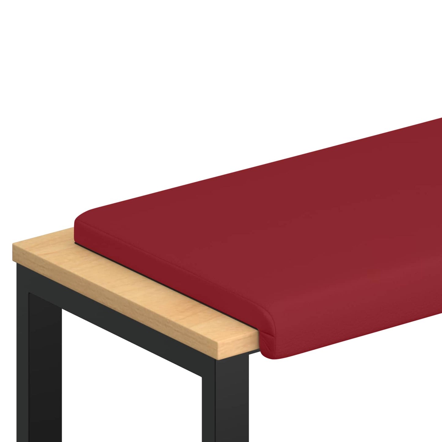 Bench Cushion Faux Leather Wine Red Depth 35 cm