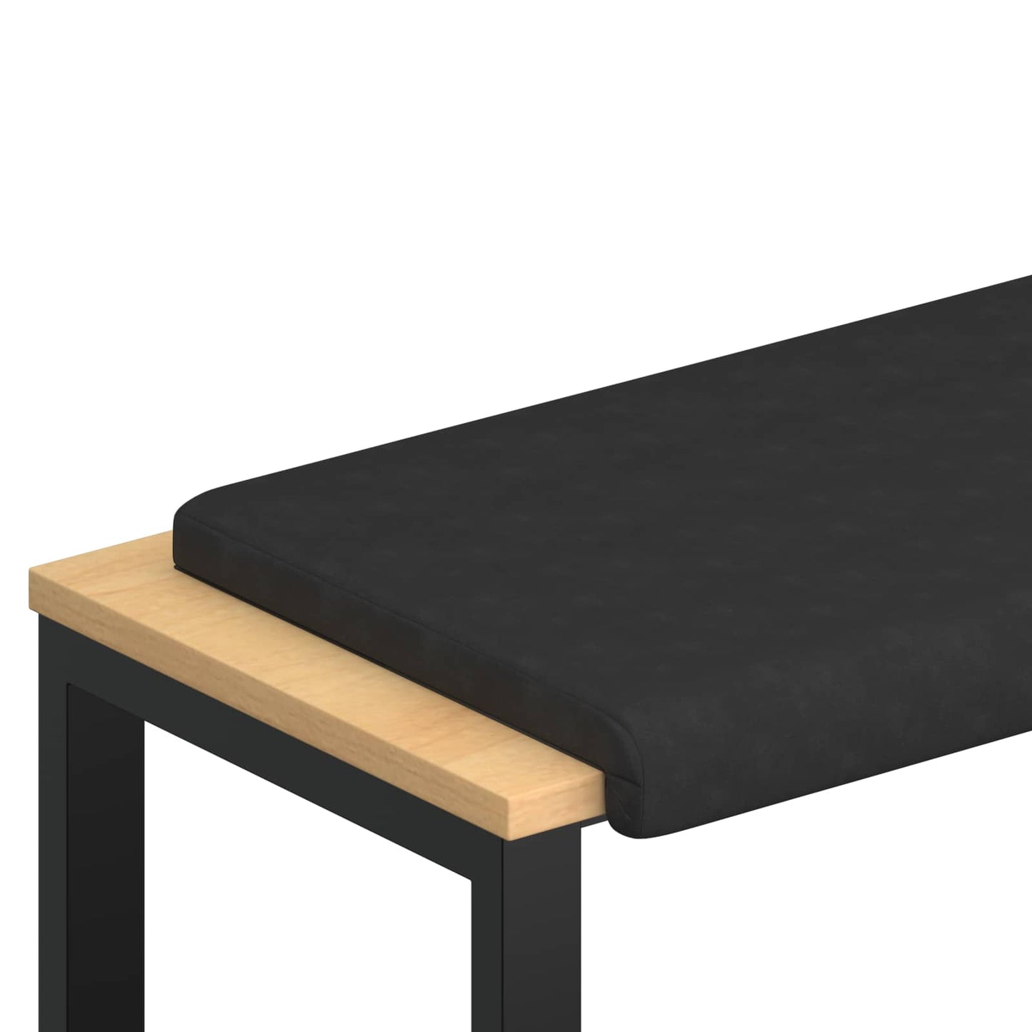 Bench Cushion Microfiber Black Depth 35 cm