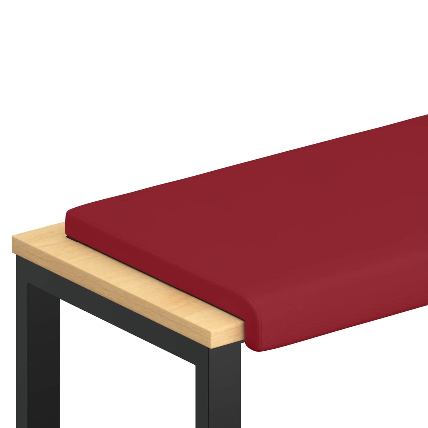 Bench Cushion Faux Leather Wine Red Depth 35 cm