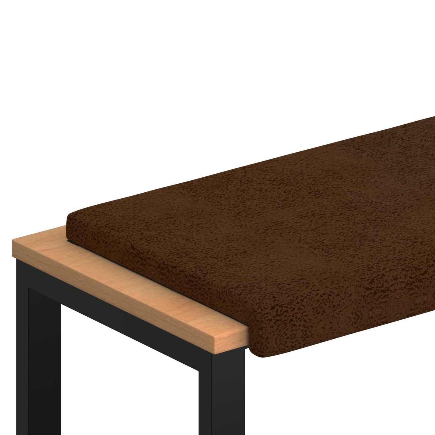 Bench Cushion Faux Suede Fabric Brown Depth 35 cm