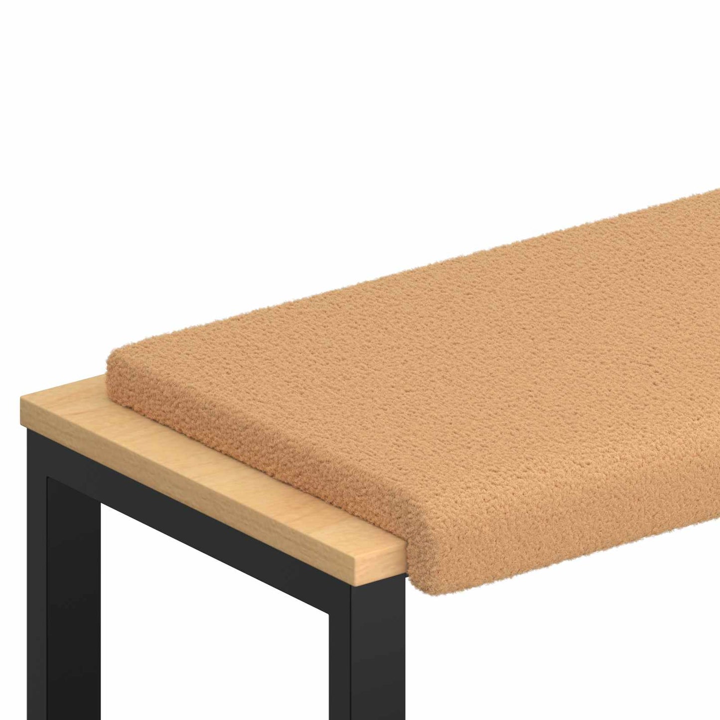 Bench Cushion Sherpa Fabric Beige Depth 35 cm
