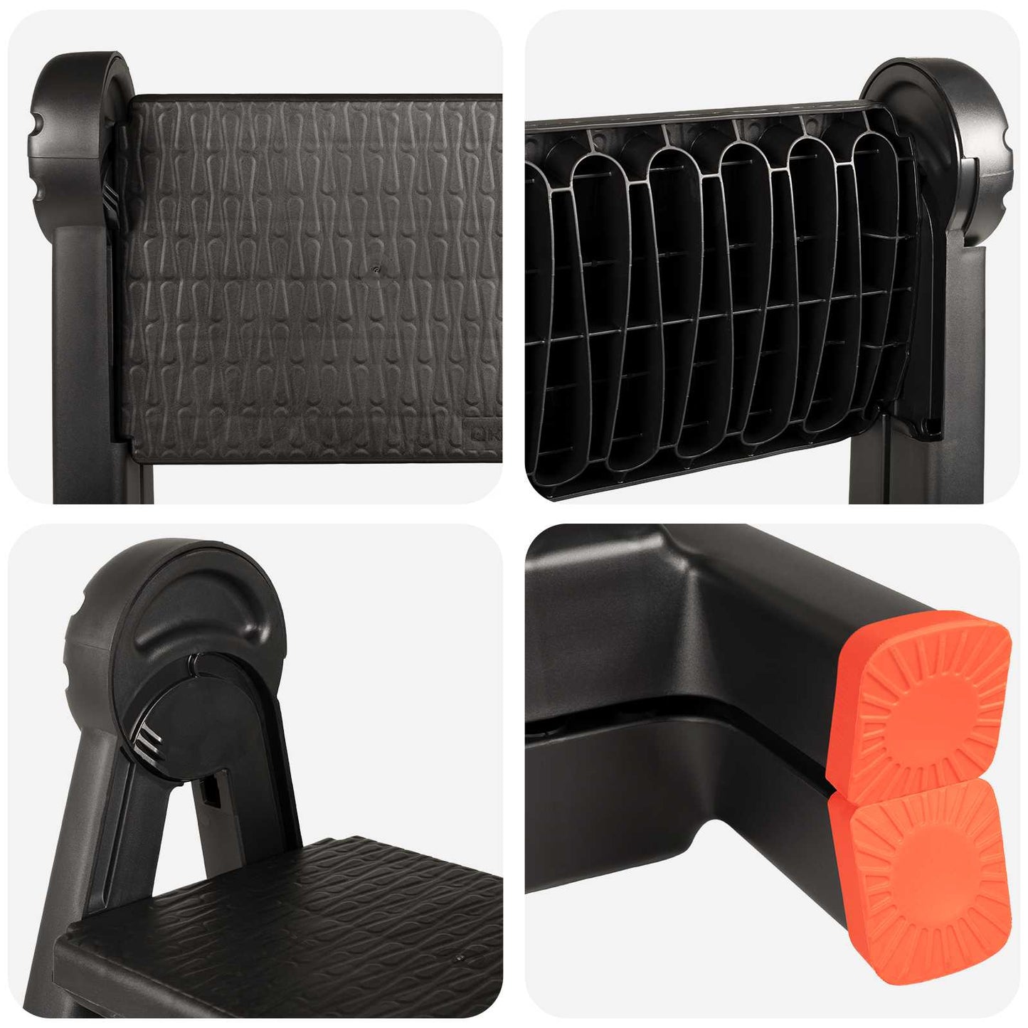 Ladder Folding Black and Red 46 x 30 x 63 cm PP and Elastomer