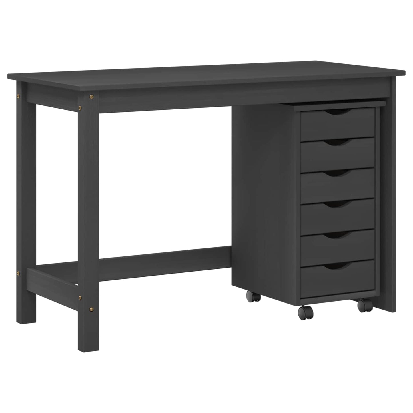 Desk and Rolling Cabinet Set MOSS 2 pcs Grey