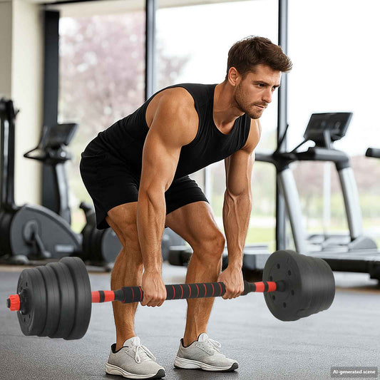 2-in-1 Dumbbell Set 40 kg Black and Red Cement and Iron Sand