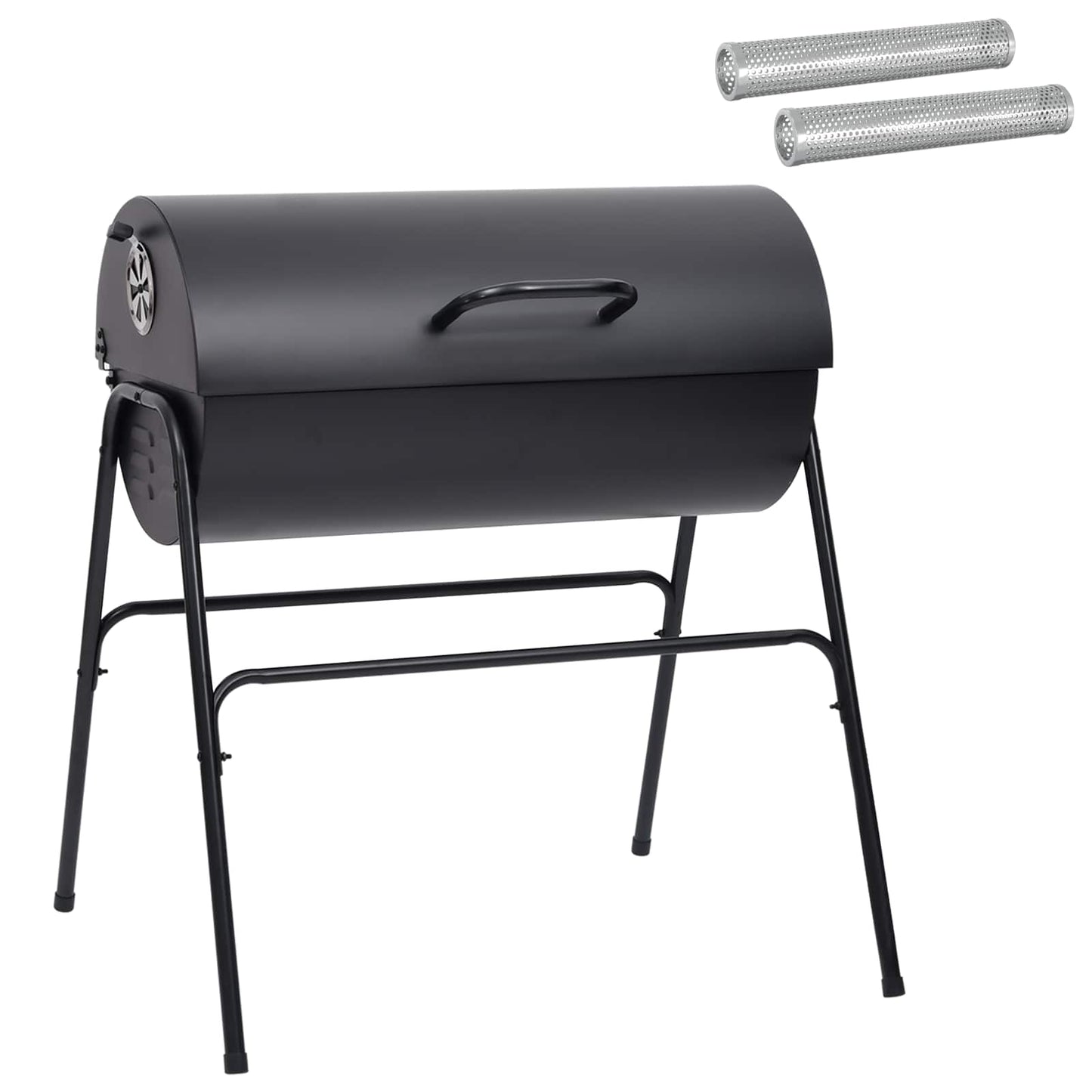 Barrel Grill with 2 Cooking Grids 3 pcs 80 x 73 x 90 cm Metal