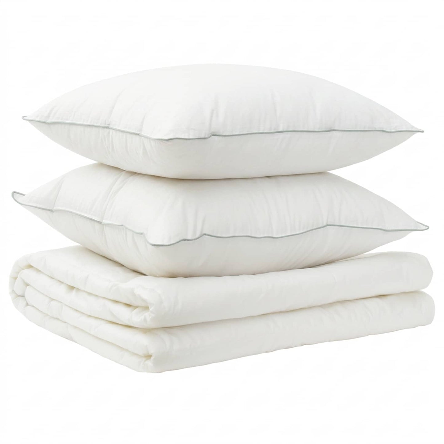 Duvet and Pillow Set 3 pcs 200x220 cm Summer 140 GSM Wool White