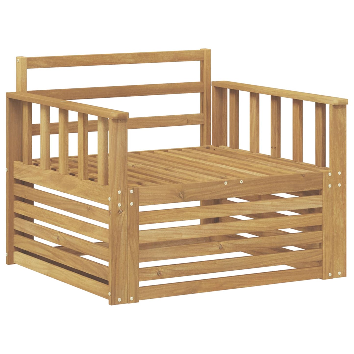 Outdoor Sofa Solid Acacia Wood White