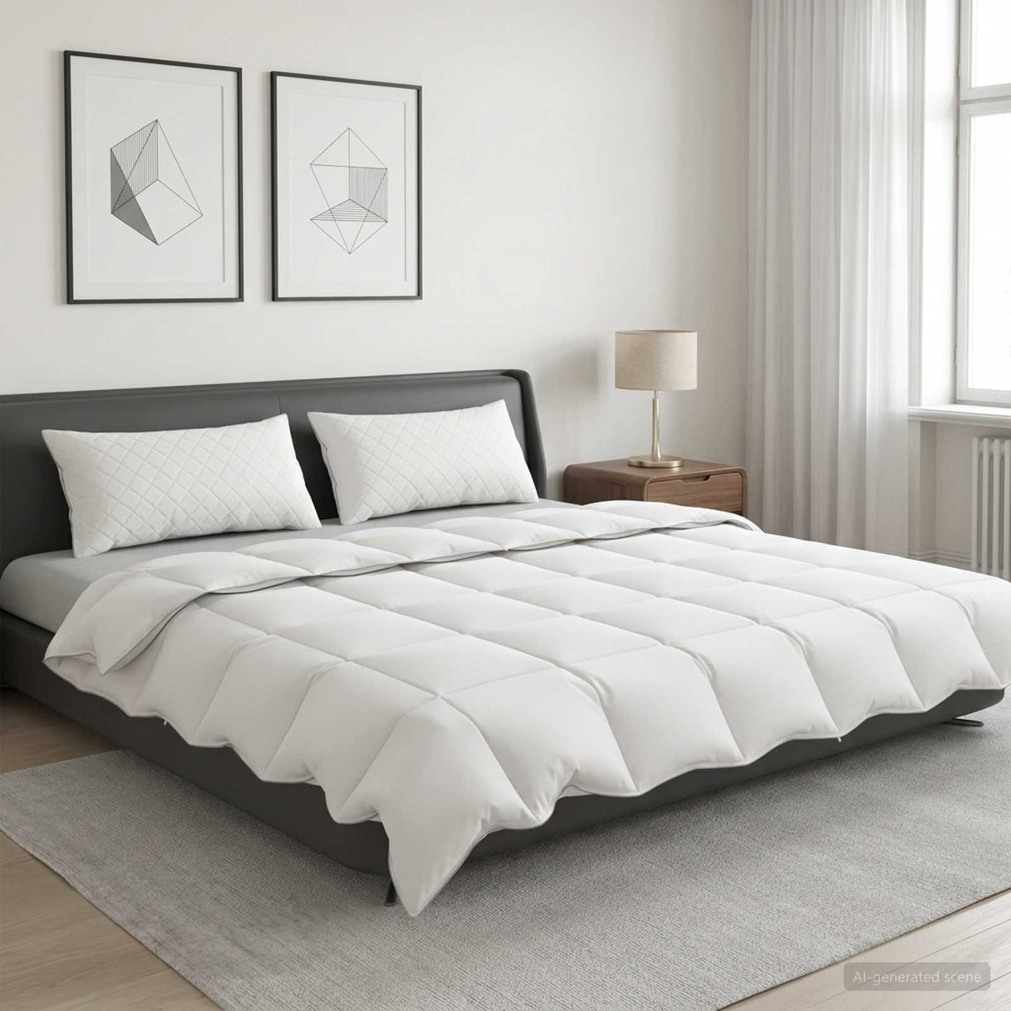 90% Goose Down Duvet Set FULDA 3 pcs 200 x 240 cm Summer White