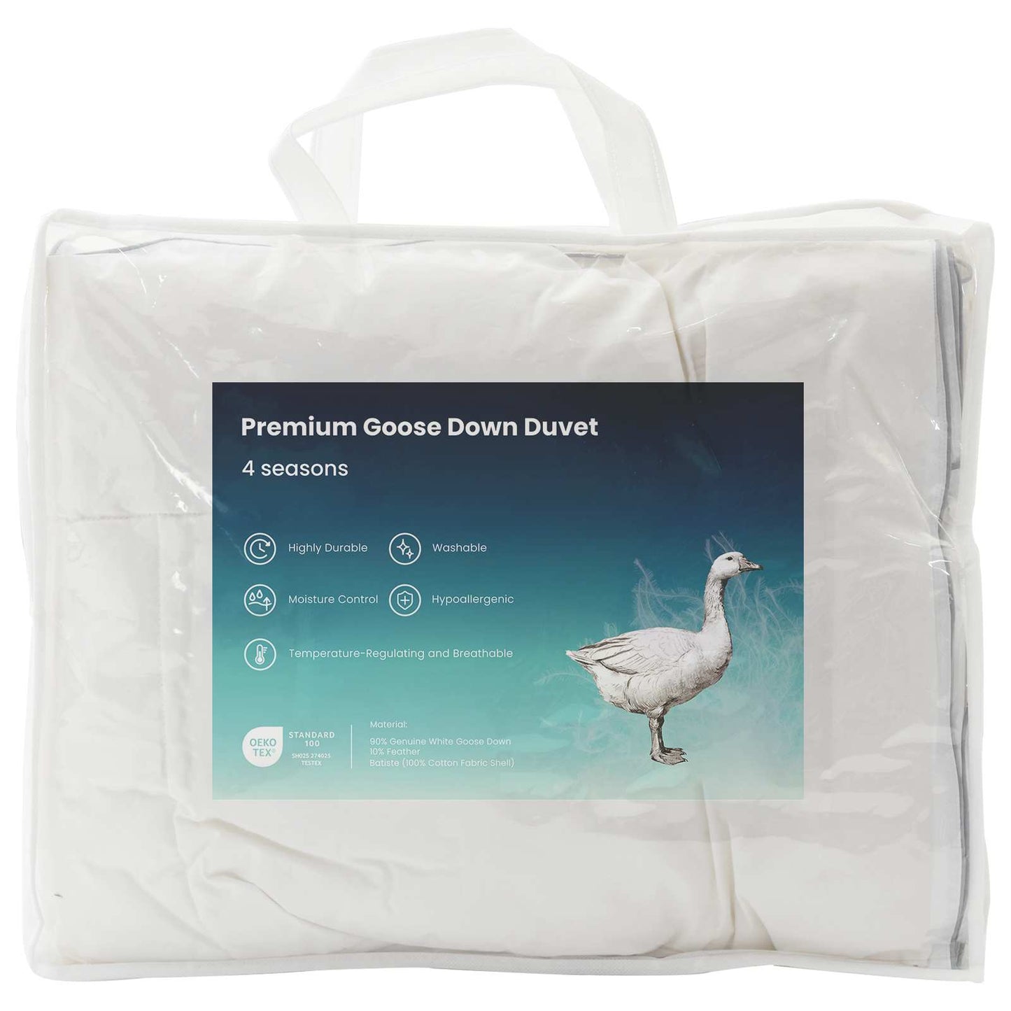 90% Goose Down Duvet Set FULDA 3 pcs 200 x 200 cm All Seasons