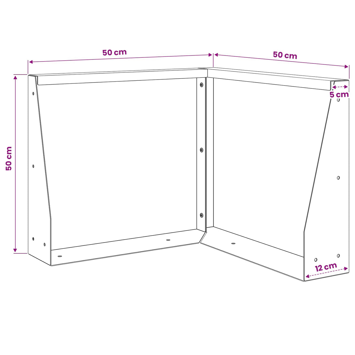 Retaining Wall 2 pcs 50 x 50 x 50 cm Steel Black