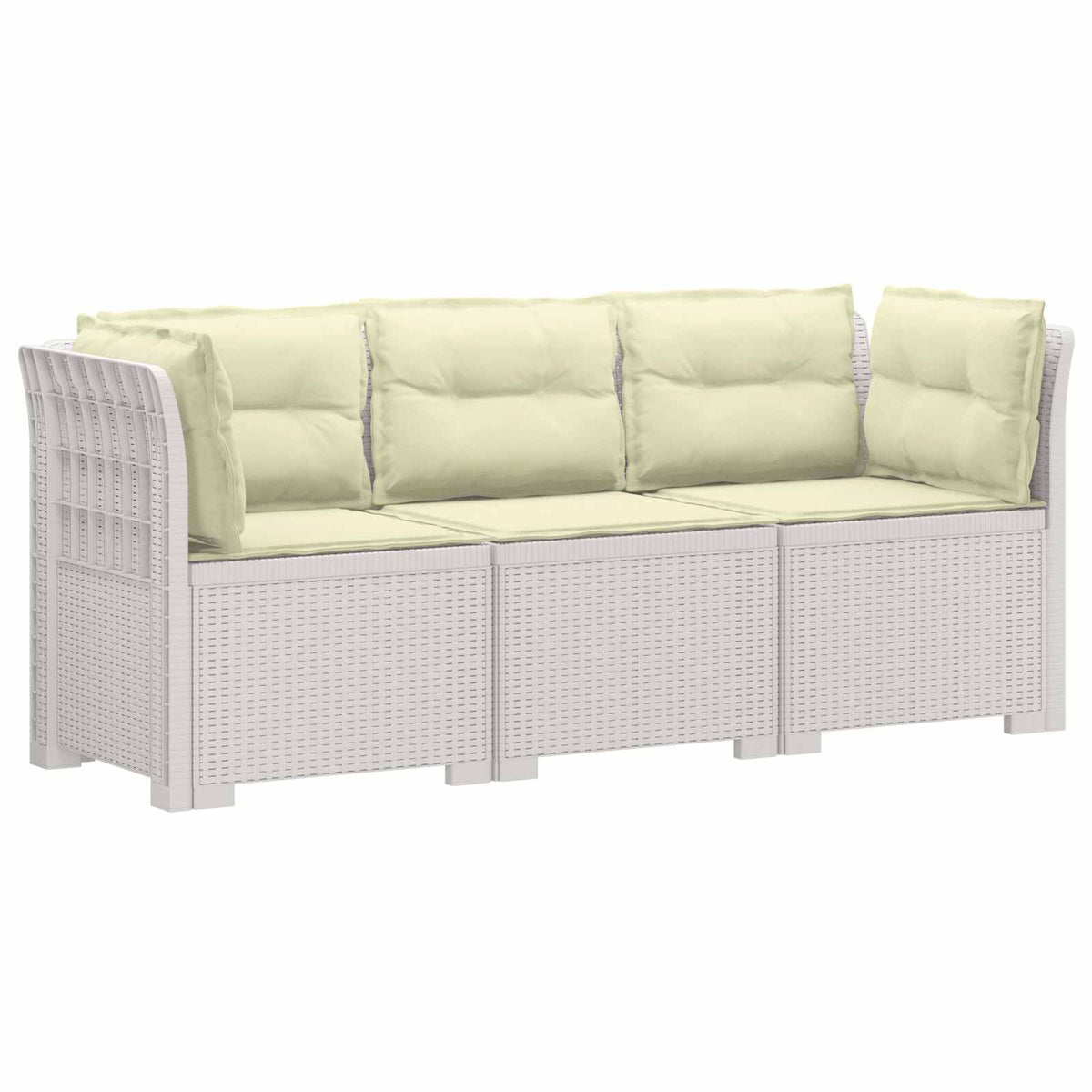 3-Seater Garden Sofa with Cushions Rattan Look 3-Seater PP