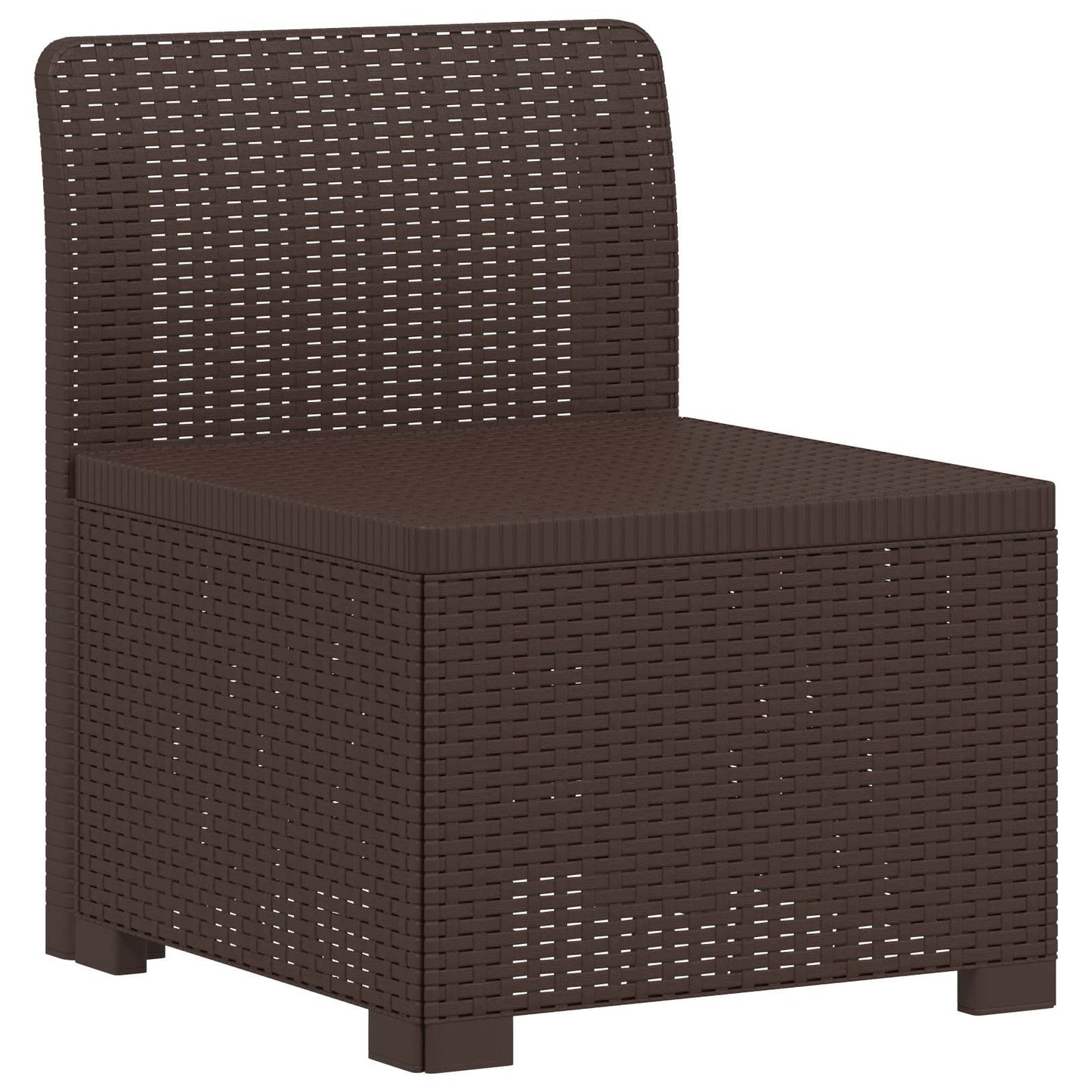 4-Seater Garden Sofa Rattan Look PP Brown
