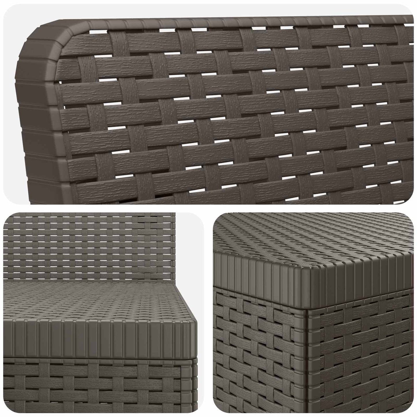 4-Seater Garden Sofa Rattan Look PP Light Grey