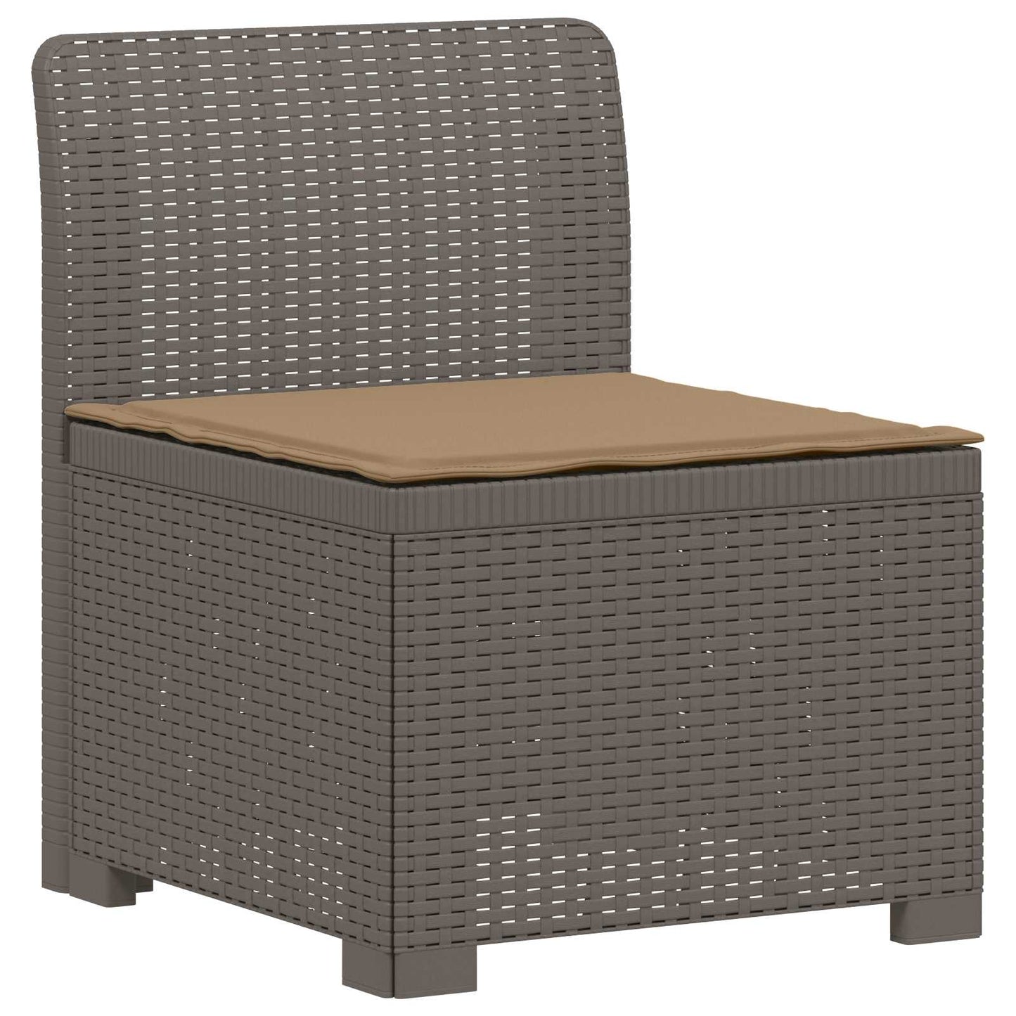 4-Seater Garden Sofa with Cushions Rattan Look PP Light Grey
