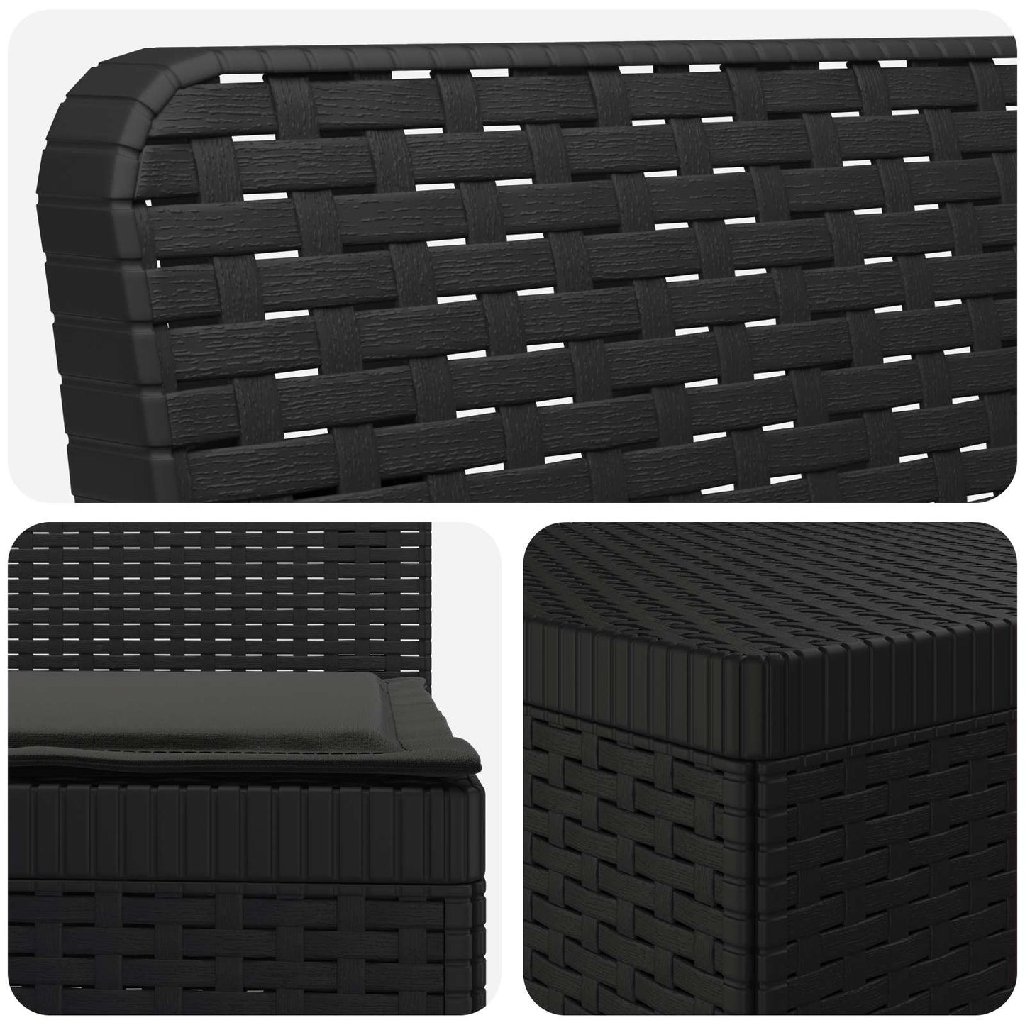 5-Seater Garden Sofa with Cushions Rattan Look PP Anthracite