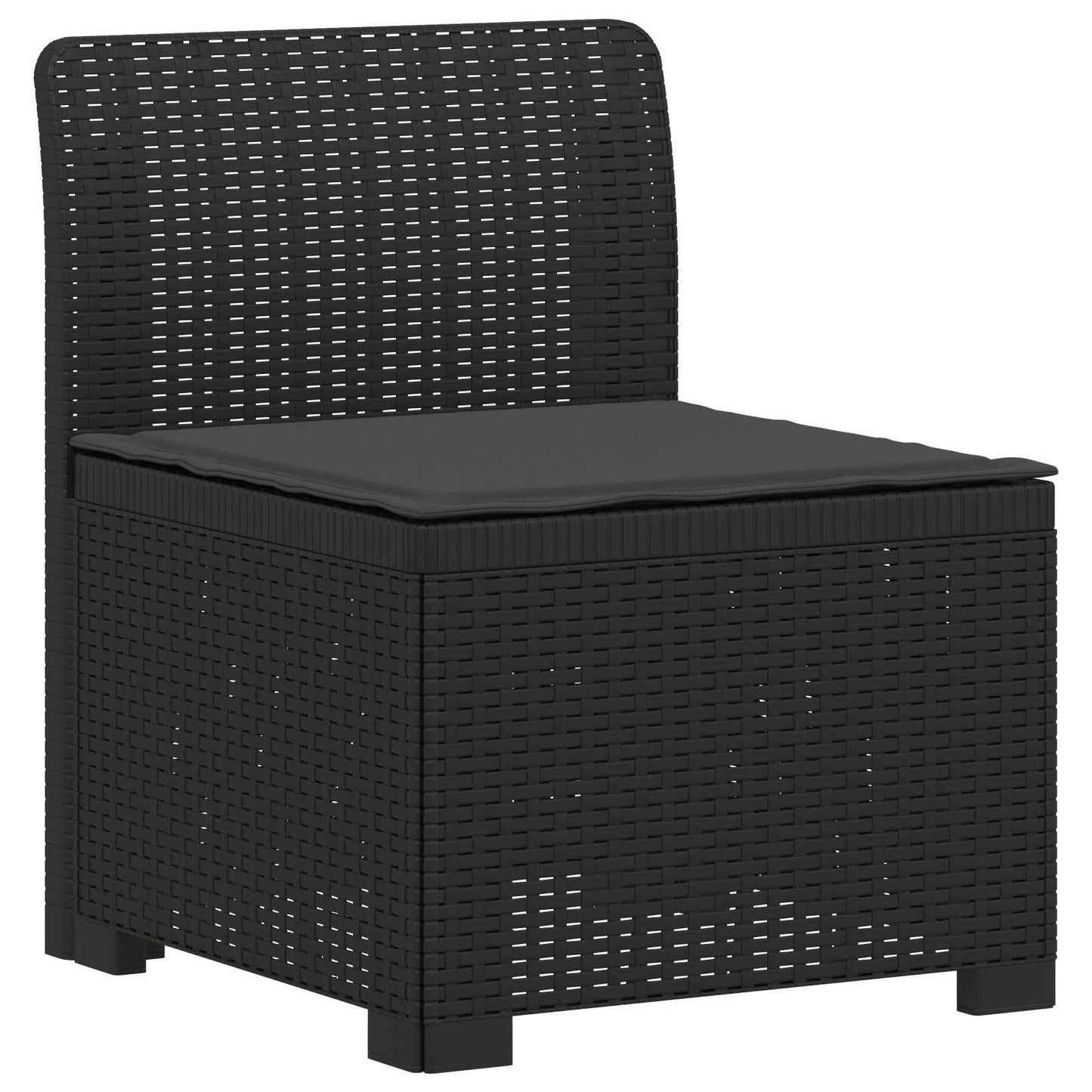 5-Seater Garden Sofa with Cushions Rattan Look PP Anthracite