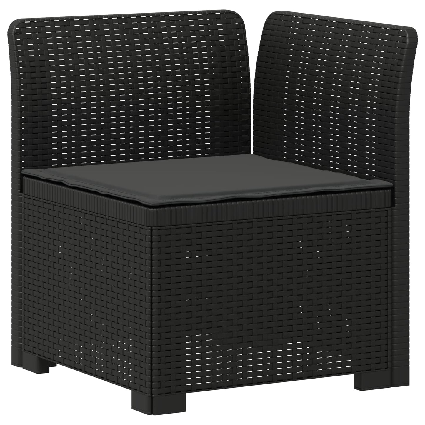 5-Seater Garden Sofa with Cushions Rattan Look PP Anthracite