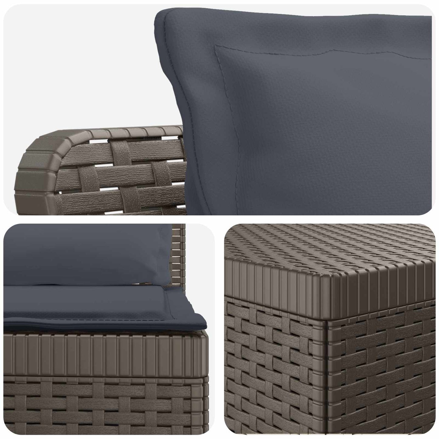 5-Seater Garden Sofa with Cushions Rattan Look PP Light Grey