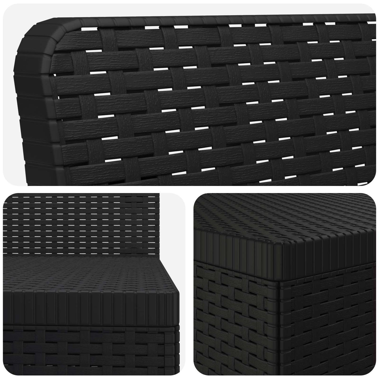 5-Seater Garden Sofa Rattan Look PP Anthracite