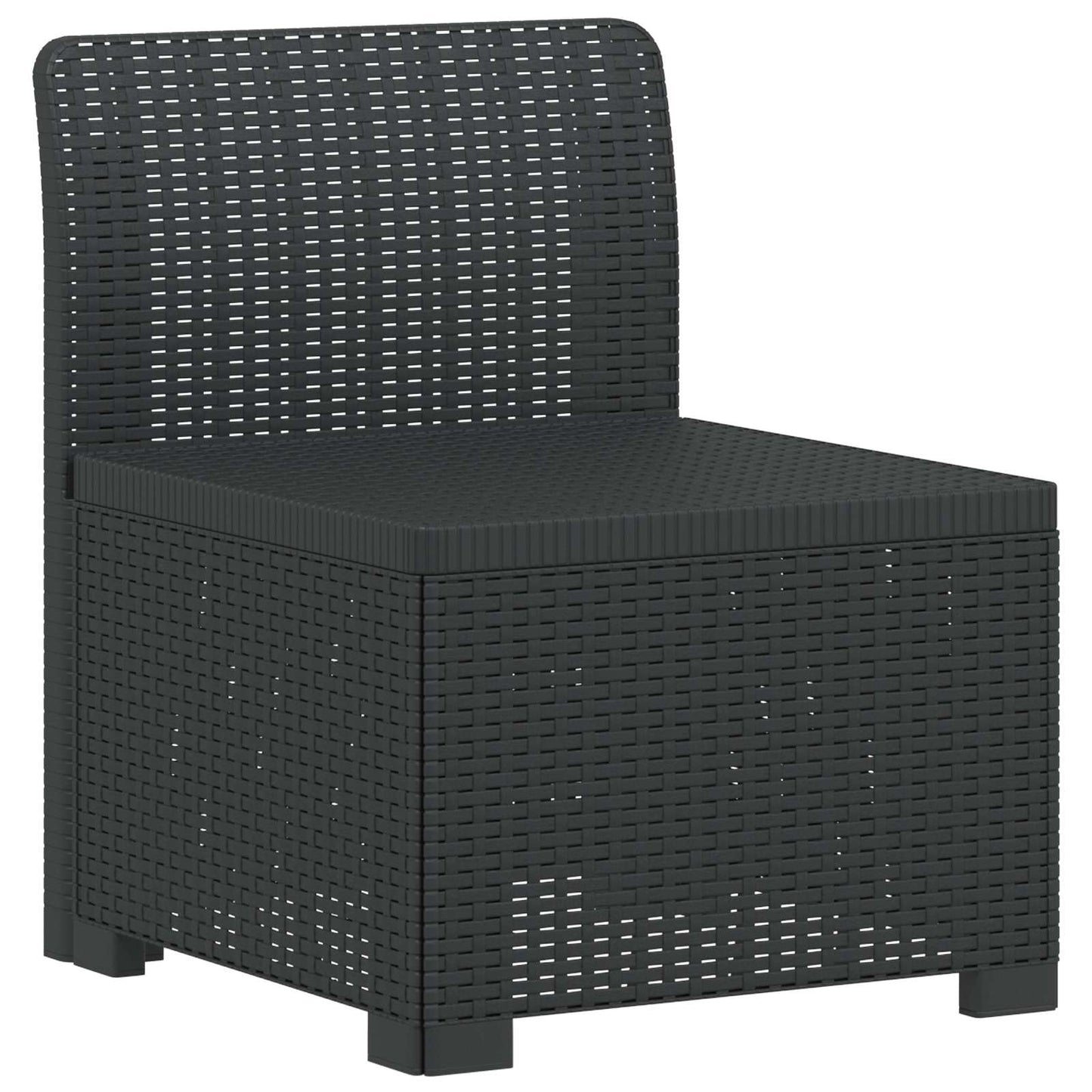 7-Seater Garden Sofa Rattan Look PP Anthracite