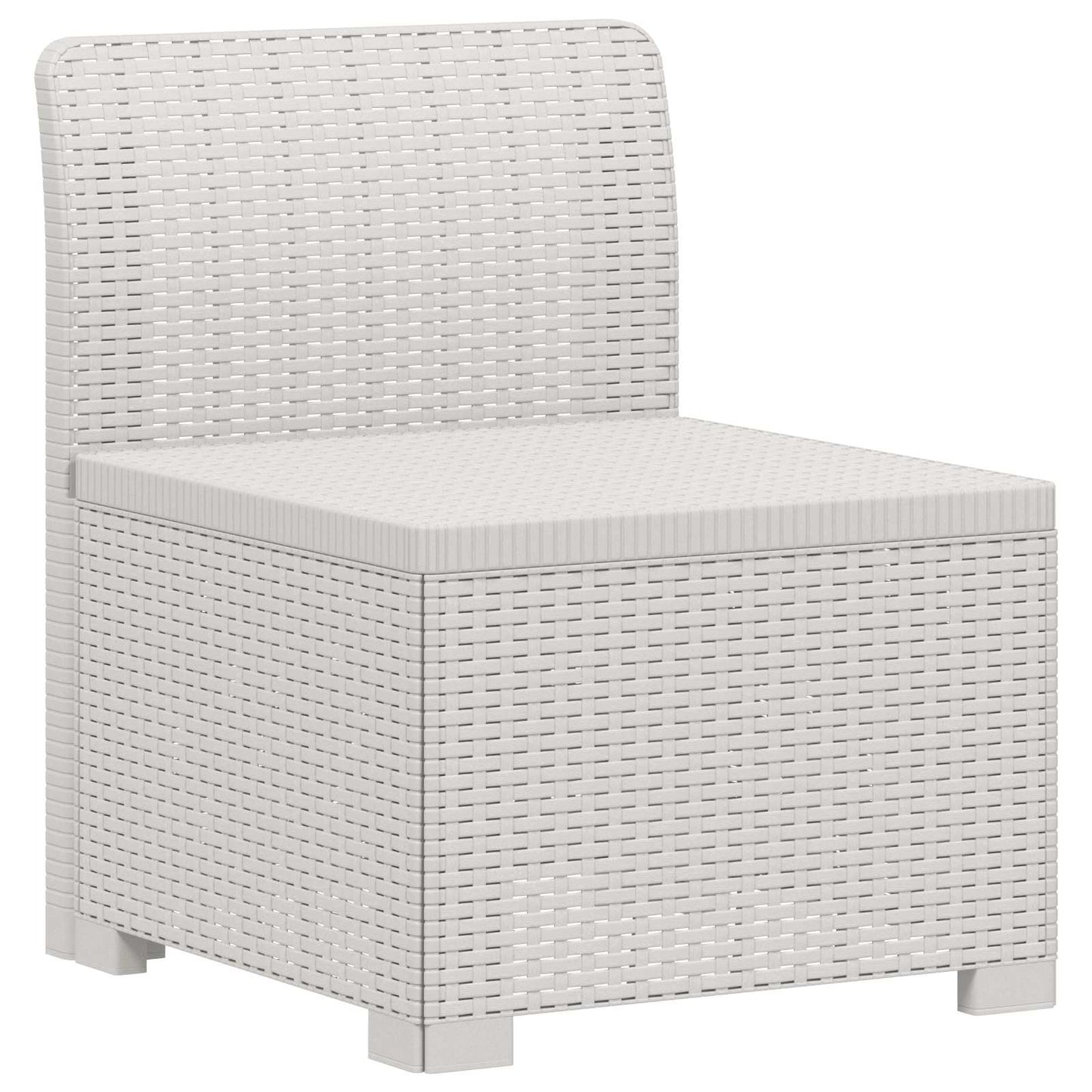 7-Seater Garden Sofa Rattan Look PP White